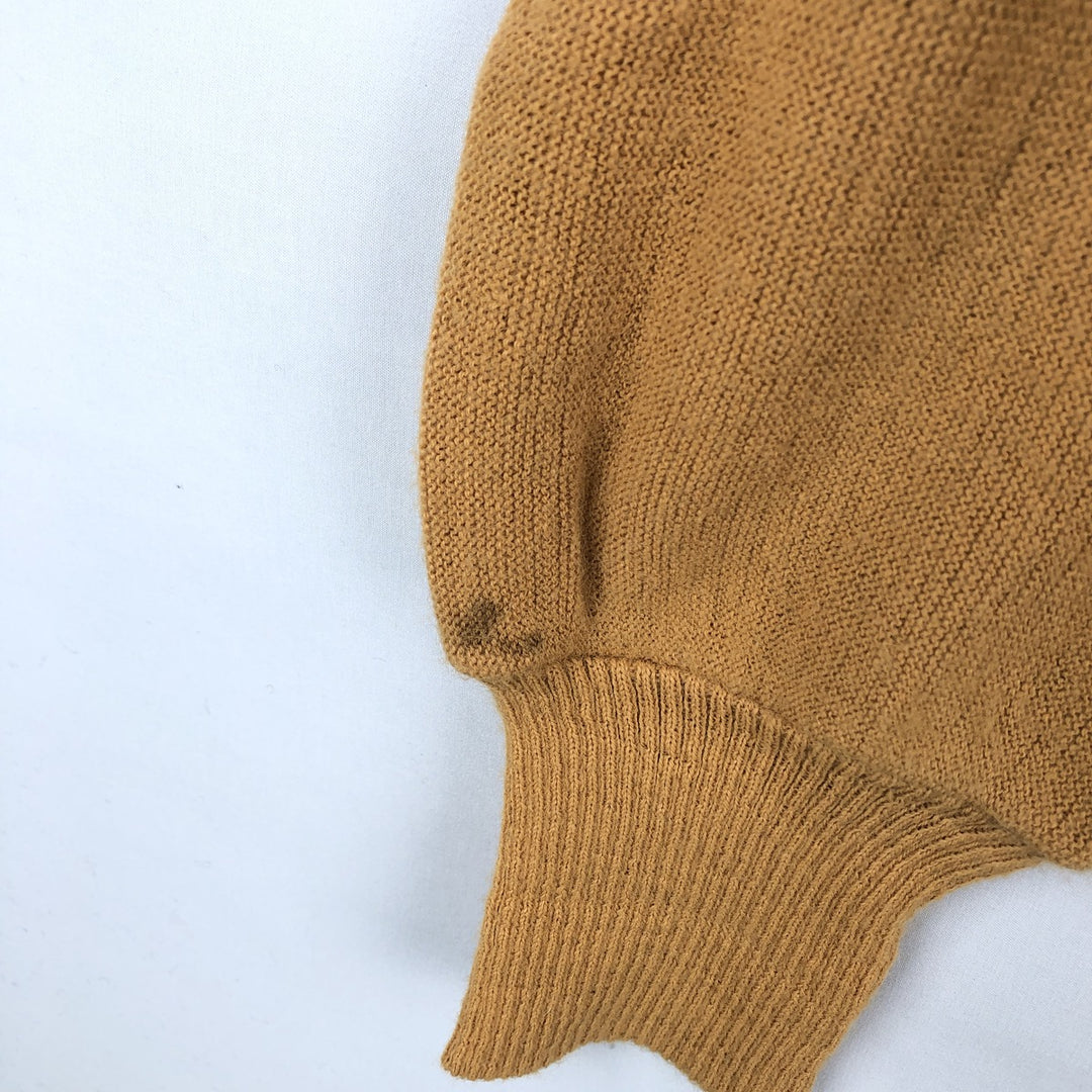 1960s-1970'S Town Craft Penny's Acrylic Knit Cardigan, Made in USA, Men's Size M (approx.), Vintage Oron Acrylic ocher yellow type Vintage Second Hand