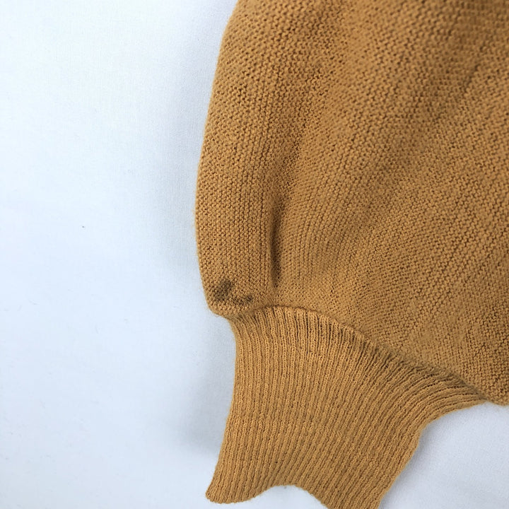 1960s-1970'S Town Craft Penny's Acrylic Knit Cardigan, Made in USA, Men's Size M (approx.), Vintage Oron Acrylic ocher yellow type Vintage Second Hand