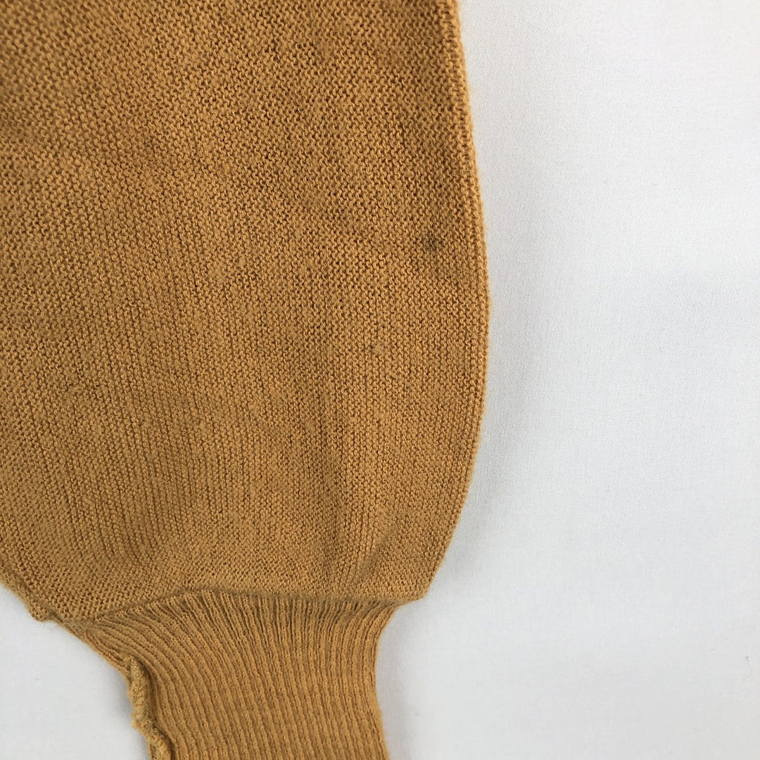 1960s-1970'S Town Craft Penny's Acrylic Knit Cardigan, Made in USA, Men's Size M (approx.), Vintage Oron Acrylic ocher yellow type Vintage Second Hand