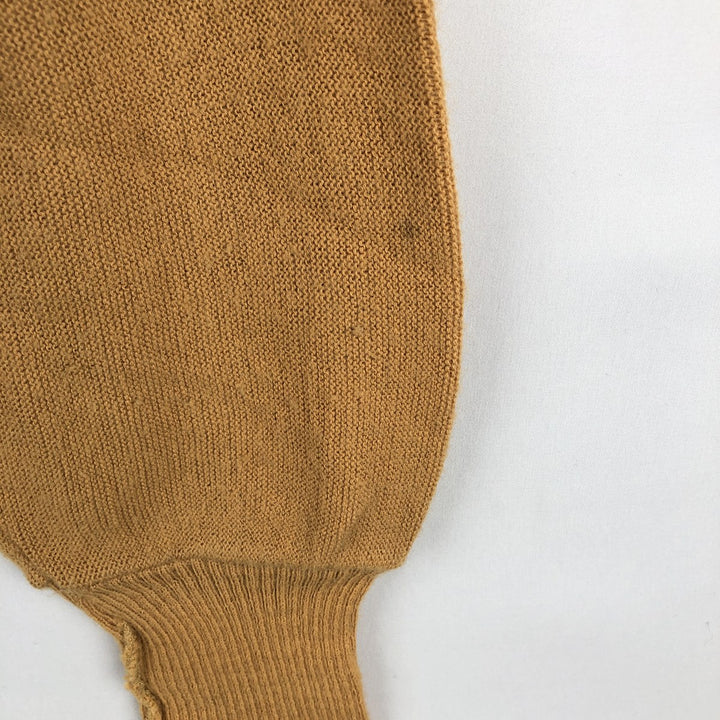 1960s-1970'S Town Craft Penny's Acrylic Knit Cardigan, Made in USA, Men's Size M (approx.), Vintage Oron Acrylic ocher yellow type Vintage Second Hand