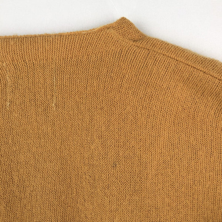 1960s-1970'S Town Craft Penny's Acrylic Knit Cardigan, Made in USA, Men's Size M (approx.), Vintage Oron Acrylic ocher yellow type Vintage Second Hand