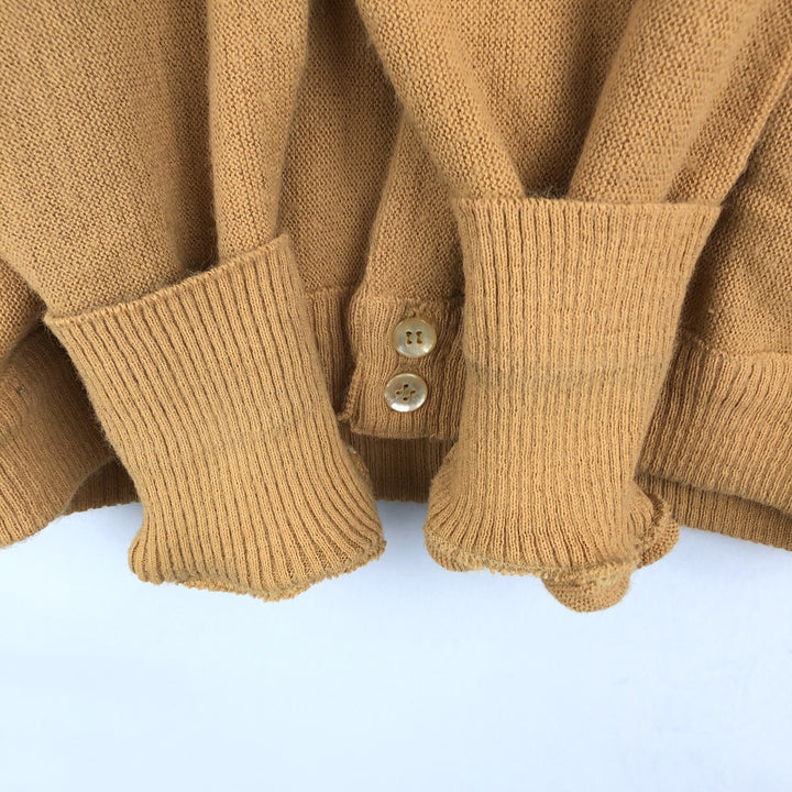 1960s-1970'S Town Craft Penny's Acrylic Knit Cardigan, Made in USA, Men's Size M (approx.), Vintage Oron Acrylic ocher yellow type Vintage Second Hand