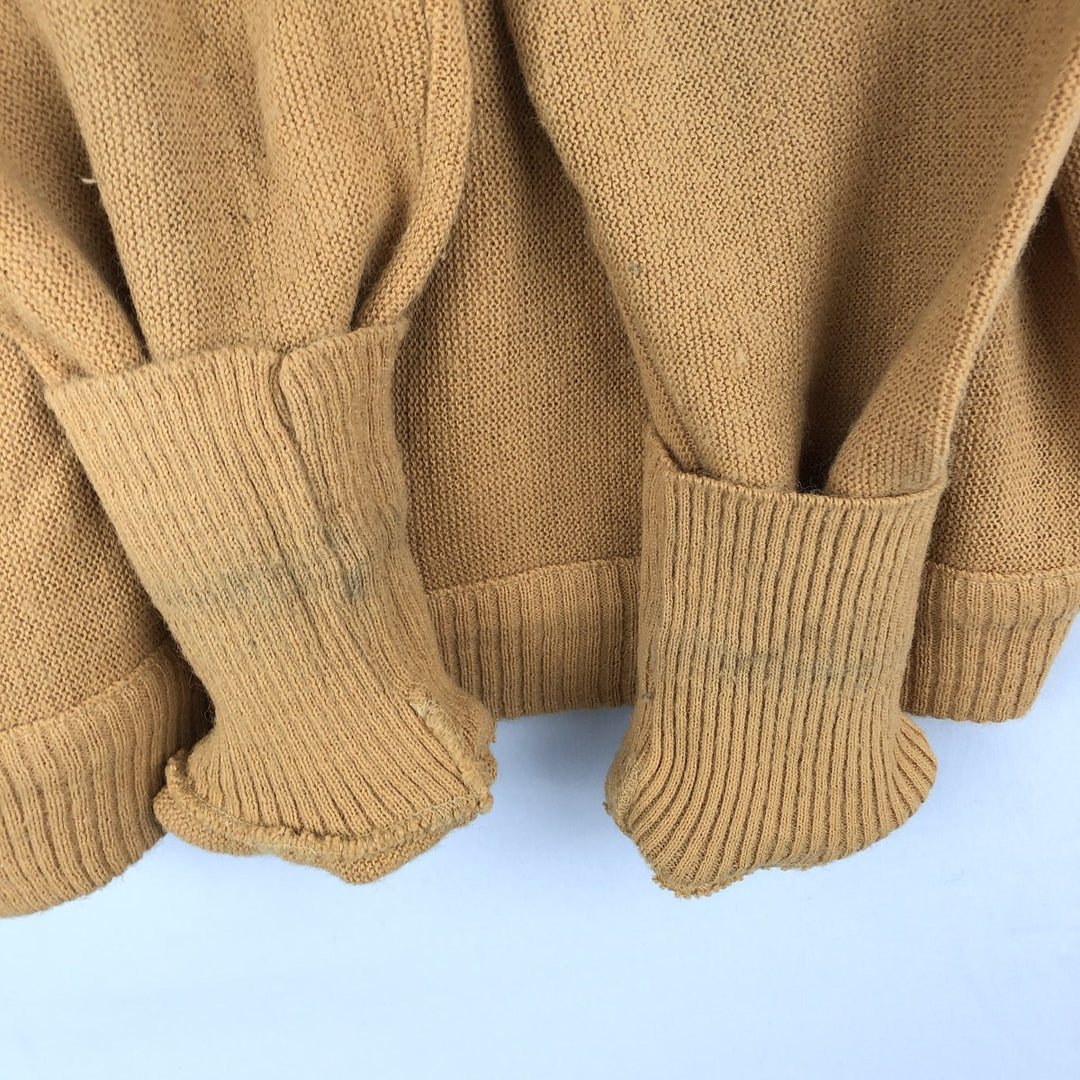 1960s-1970'S Town Craft Penny's Acrylic Knit Cardigan, Made in USA, Men's Size M (approx.), Vintage Oron Acrylic ocher yellow type Vintage Second Hand