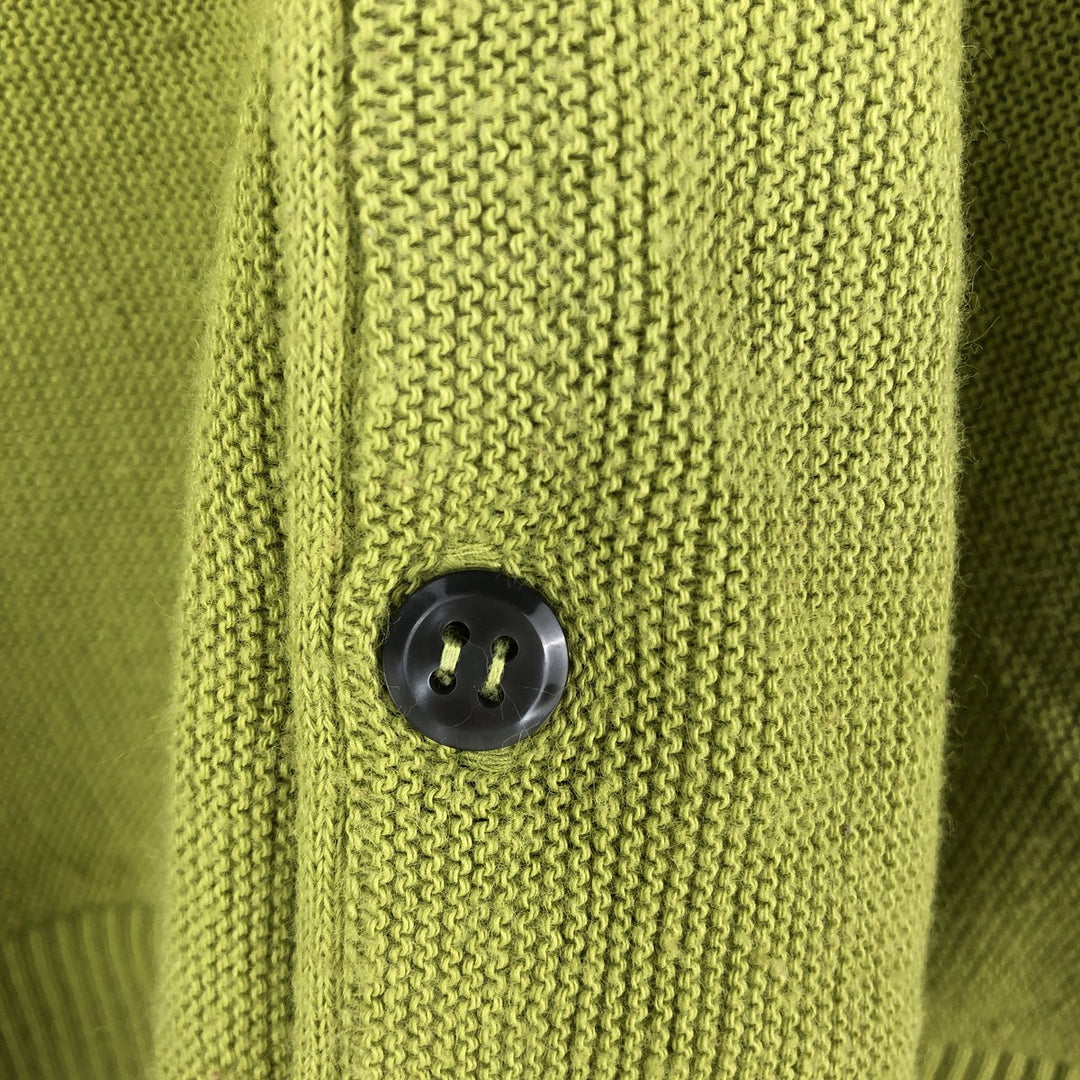 ROBERT BRUCE Acrylic Knit Cardigan, Made in USA, Men's Size M (approx.) Oron Acrylic green type yellow green Vintage Second Hand