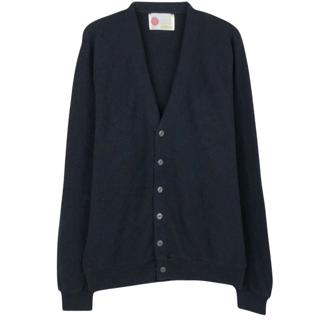 1970'S KING ROAD Sears Acrylic Knit Cardigan, Men's Size S (approx.), Vintage Oron Acrylic navy blue type Vintage Second Hand