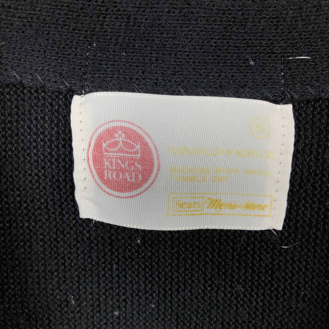 1970'S KING ROAD Sears Acrylic Knit Cardigan, Men's Size S (approx.), Vintage Oron Acrylic navy blue type Vintage Second Hand