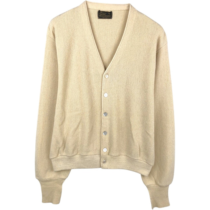 1970'S JCPenney Acrylic Knit Cardigan, Men's Size L (approx.), Vintage Oron Acrylic Beige type Vintage Second Hand