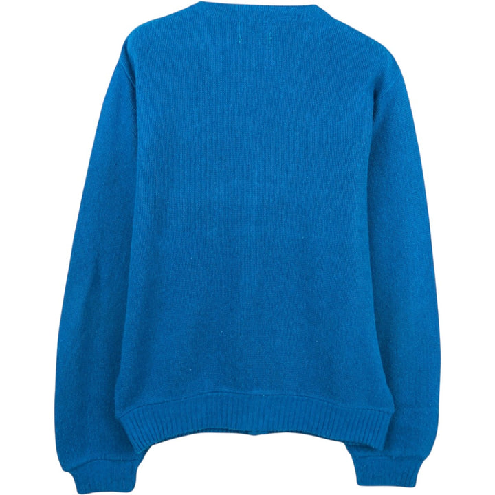 1960s-1970'S Town Craft Acrylic Knit Cardigan, Men's Size M (approx.), Vintage Oron Acrylic blue type Vintage Second Hand