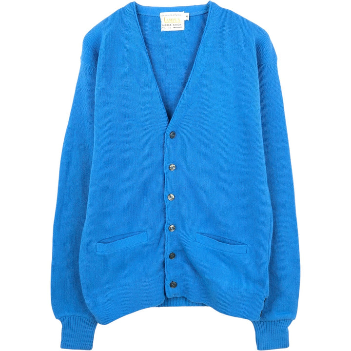 Campus Acrylic Knit Cardigan, Made in USA, Men's Size M Oron Acrylic blue type Vintage Second Hand