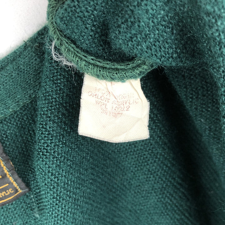 The JCPenney Sweater Acrylic Knit Cardigan, Men's Size L (approx.) Oron Acrylic Green type dark green Vintage Second Hand