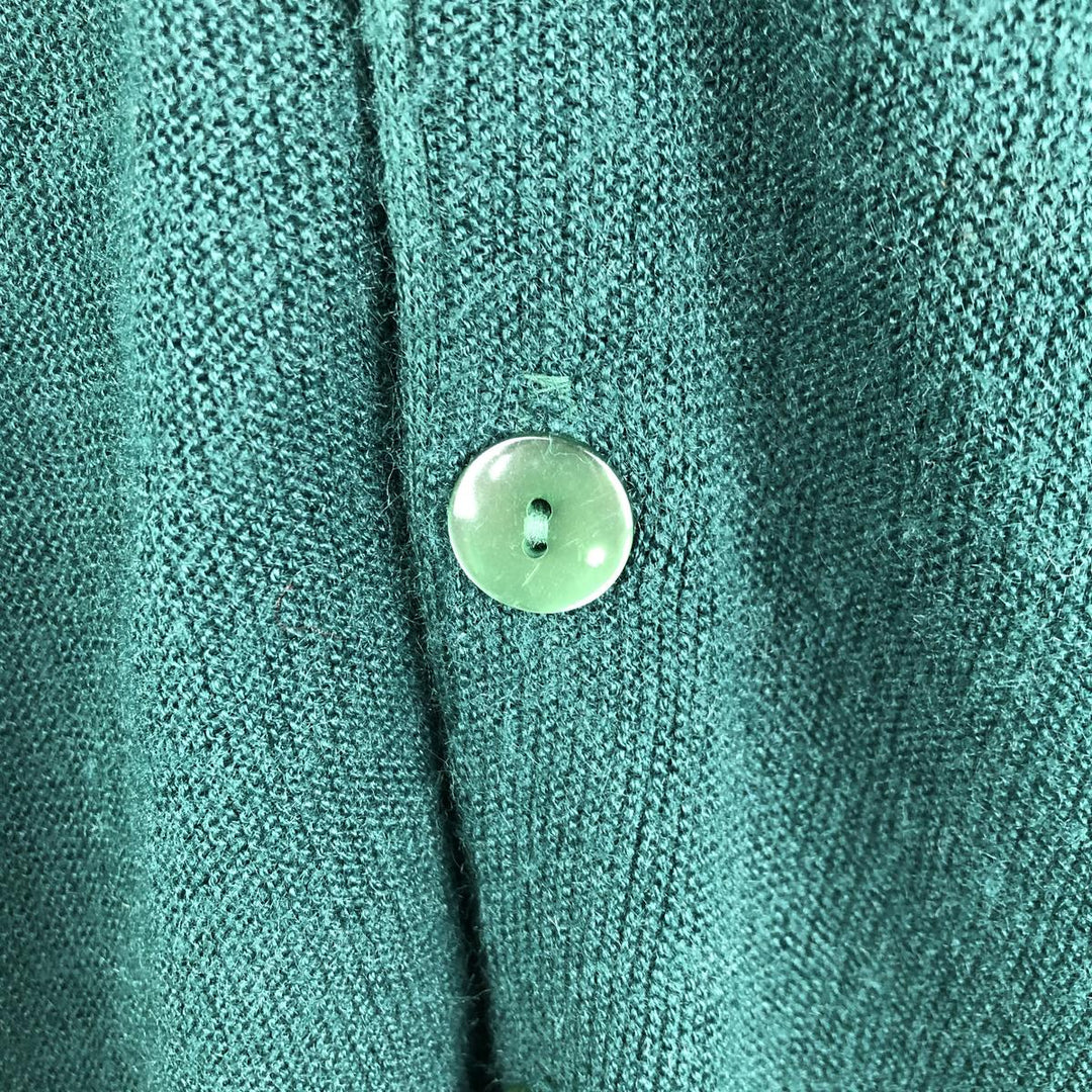 The JCPenney Sweater Acrylic Knit Cardigan, Men's Size L (approx.) Oron Acrylic Green type dark green Vintage Second Hand