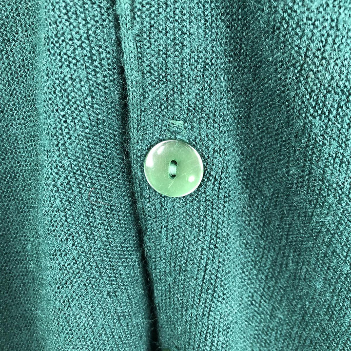 The JCPenney Sweater Acrylic Knit Cardigan, Men's Size L (approx.) Oron Acrylic Green type dark green Vintage Second Hand