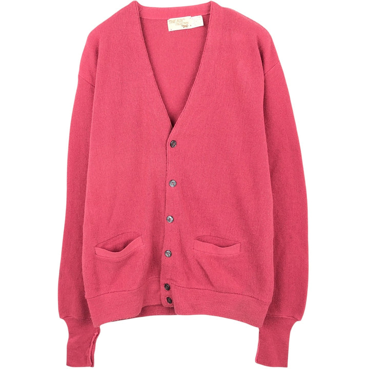 THE FOX COLLECTION Acrylic Knit Cardigan, Made in USA, Men's Size L (approx.) Oron Acrylic pink type Vintage Second Hand