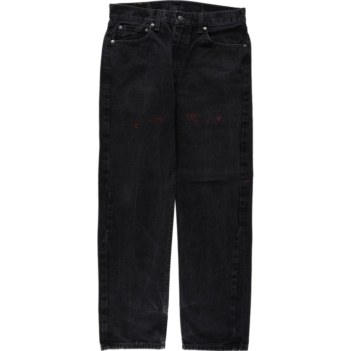 Levi's 505 Black Denim Tapered Denim Pants for Men, W33 equivalent cotton black type Vintage Second Hand