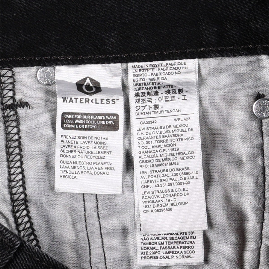 Levi's 505 Black Denim Tapered Denim Pants for Men, W33 equivalent cotton black type Vintage Second Hand