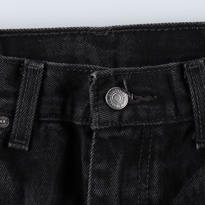 Levi's 505 Black Denim Tapered Denim Pants for Men, W33 equivalent cotton black type Vintage Second Hand