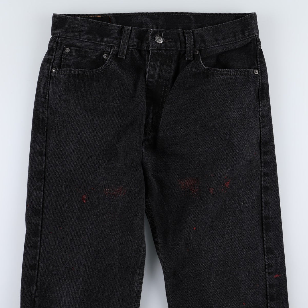 Levi's 505 Black Denim Tapered Denim Pants for Men, W33 equivalent cotton black type Vintage Second Hand