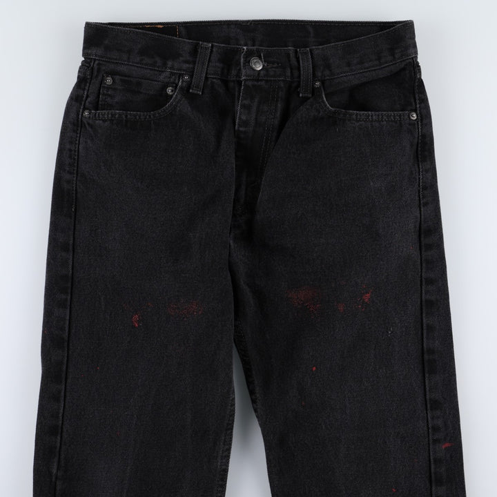 Levi's 505 Black Denim Tapered Denim Pants for Men, W33 equivalent cotton black type Vintage Second Hand
