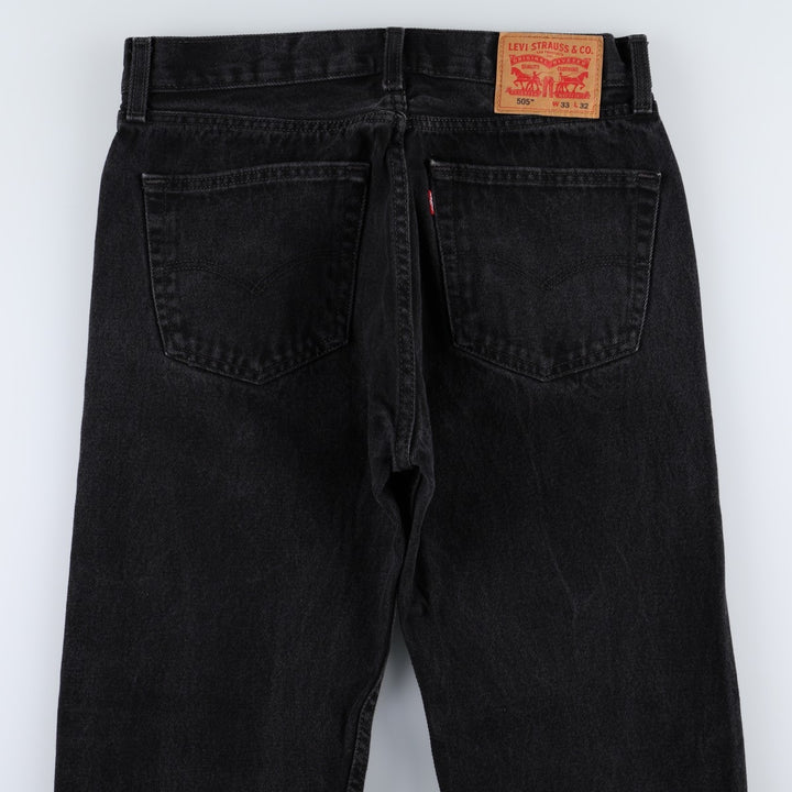 Levi's 505 Black Denim Tapered Denim Pants for Men, W33 equivalent cotton black type Vintage Second Hand