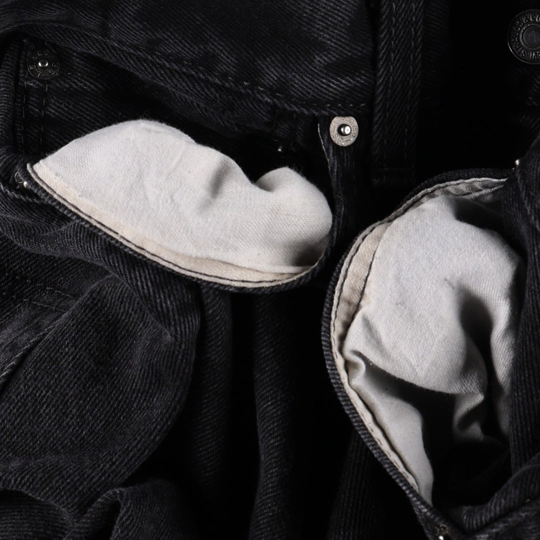 Levi's 505 Black Denim Tapered Denim Pants for Men, W33 equivalent cotton black type Vintage Second Hand