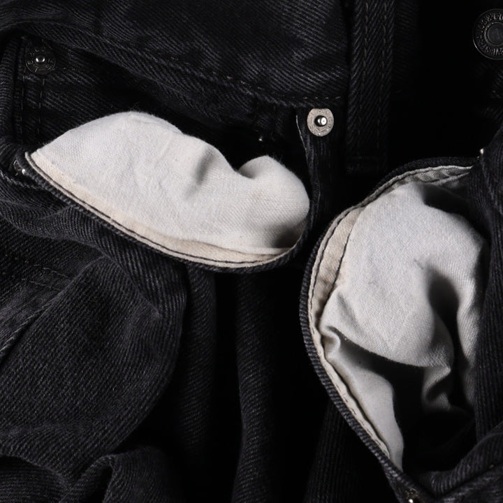Levi's 505 Black Denim Tapered Denim Pants for Men, W33 equivalent cotton black type Vintage Second Hand