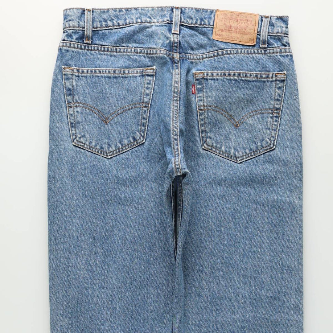 90'S Levi's 505 REGULAR FIT STRAIGHT LEG tapered denim pants for men, size W34, vintage cotton blue type Vintage Second Hand