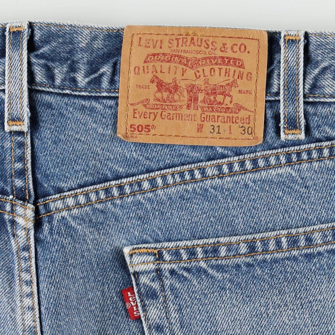 00'S Levi's 505 REGULAR FIT STRAIGHT LEG tapered denim pants for men, size w31 cotton blue type Vintage Second Hand