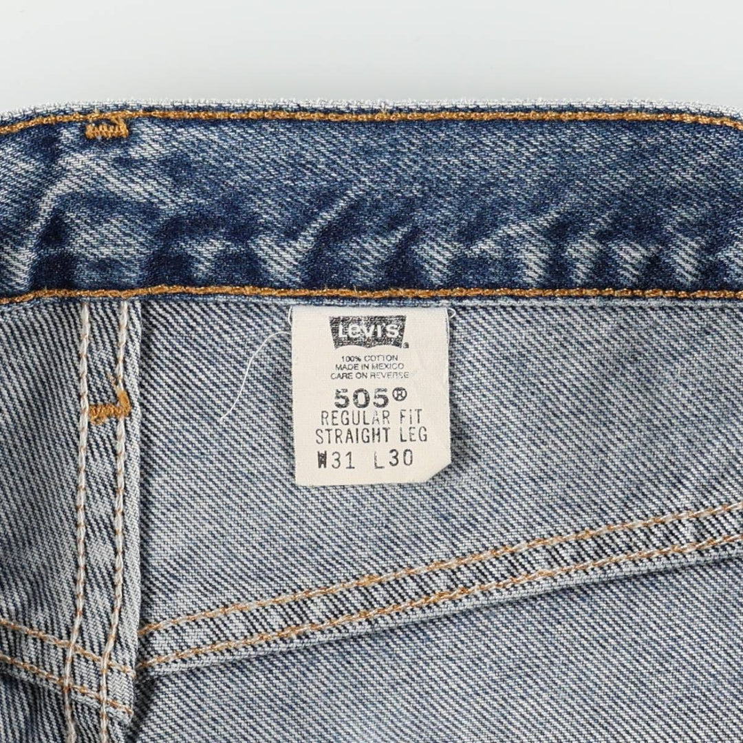 00'S Levi's 505 REGULAR FIT STRAIGHT LEG tapered denim pants for men, size w31 cotton blue type Vintage Second Hand