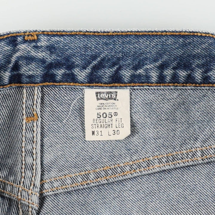 00'S Levi's 505 REGULAR FIT STRAIGHT LEG tapered denim pants for men, size w31 cotton blue type Vintage Second Hand