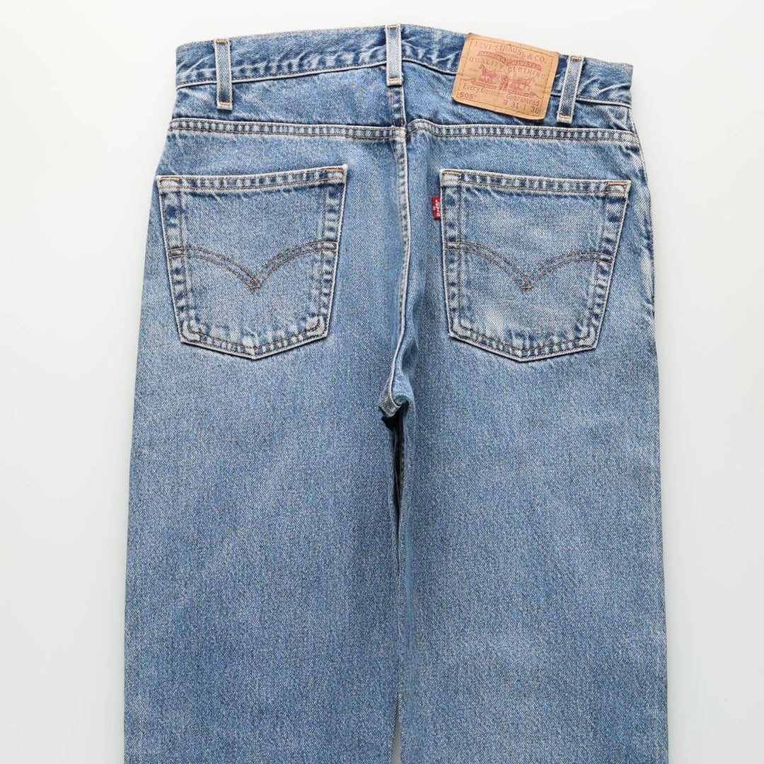 00'S Levi's 505 REGULAR FIT STRAIGHT LEG tapered denim pants for men, size w31 cotton blue type Vintage Second Hand