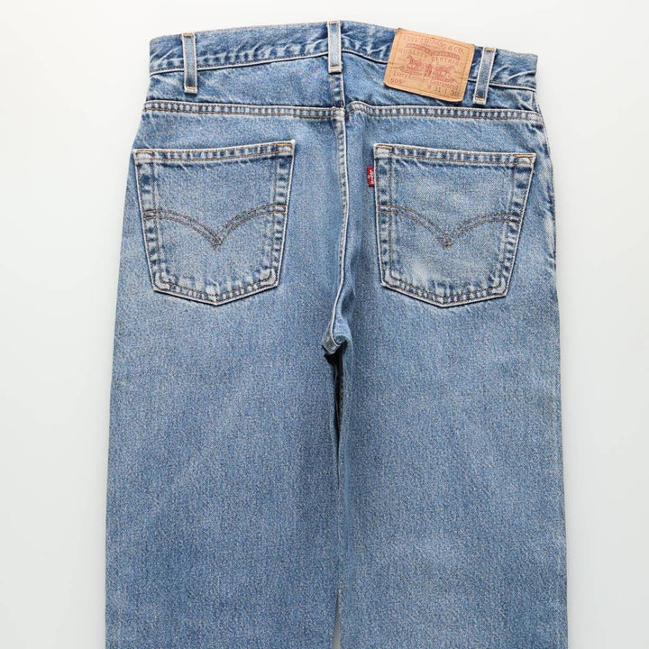 00'S Levi's 505 REGULAR FIT STRAIGHT LEG tapered denim pants for men, size w31 cotton blue type Vintage Second Hand