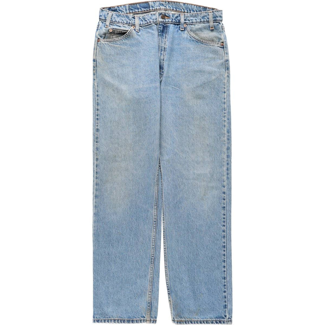 1990'S Levi's 505 Regular Fit Straight Leg Orange Tab Tapered Denim Pants, Made in Chile, Men's W35 (approx.) cotton blue type Vintage Second Hand