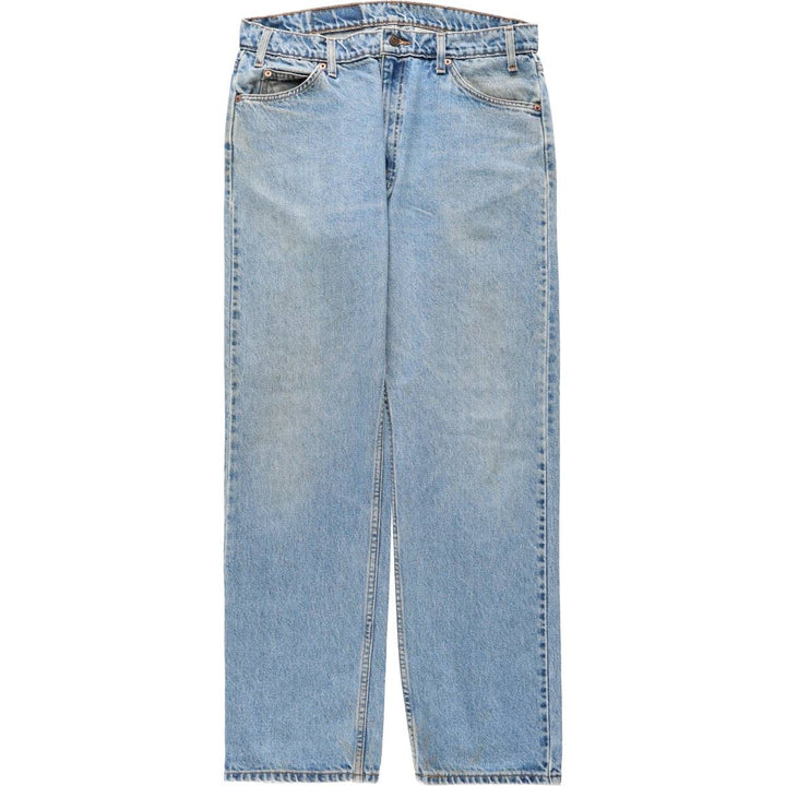 1990'S Levi's 505 Regular Fit Straight Leg Orange Tab Tapered Denim Pants, Made in Chile, Men's W35 (approx.) cotton blue type Vintage Second Hand