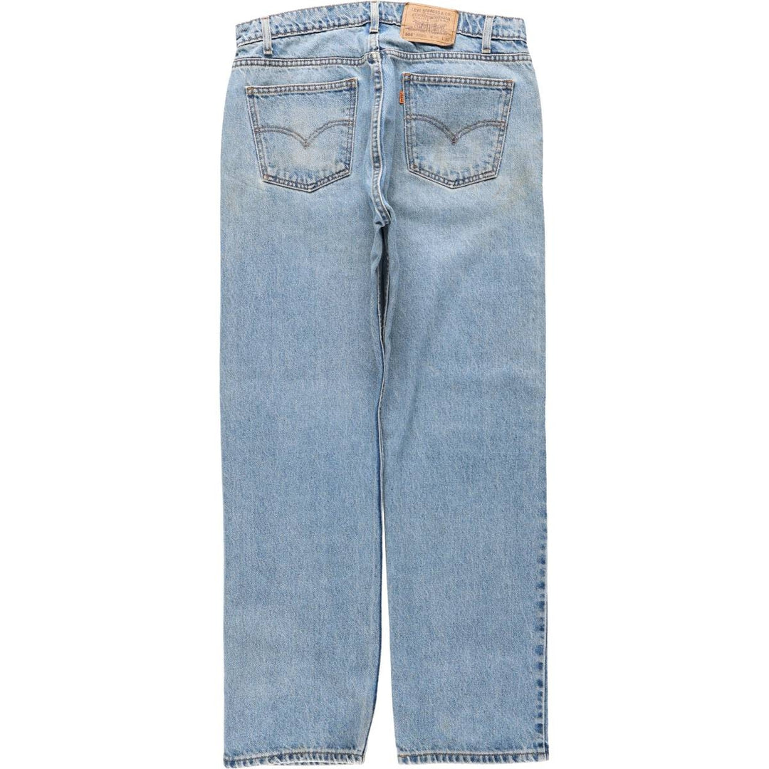 1990'S Levi's 505 Regular Fit Straight Leg Orange Tab Tapered Denim Pants, Made in Chile, Men's W35 (approx.) cotton blue type Vintage Second Hand