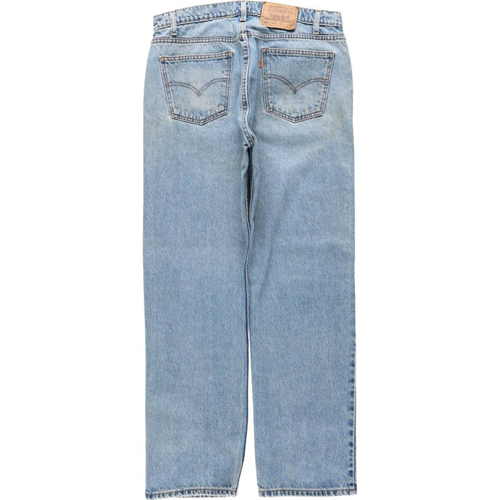 1990'S Levi's 505 Regular Fit Straight Leg Orange Tab Tapered Denim Pants, Made in Chile, Men's W35 (approx.) cotton blue type Vintage Second Hand