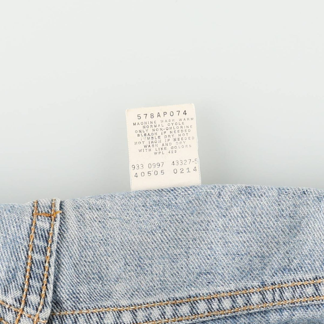 1990'S Levi's 505 Regular Fit Straight Leg Orange Tab Tapered Denim Pants, Made in Chile, Men's W35 (approx.) cotton blue type Vintage Second Hand