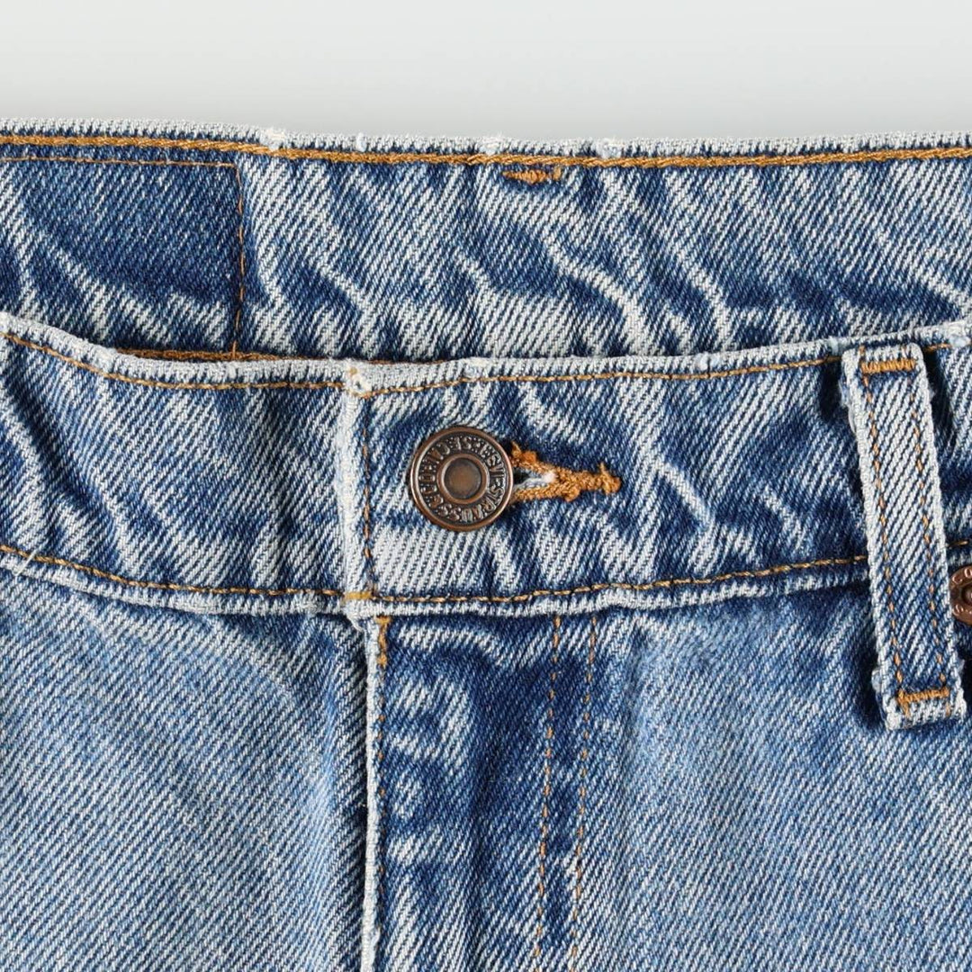 1990'S Levi's 505 Regular Fit Straight Leg Orange Tab Tapered Denim Pants, Made in Chile, Men's W35 (approx.) cotton blue type Vintage Second Hand