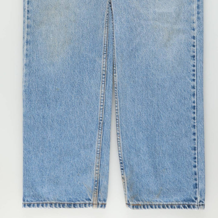 1990'S Levi's 505 Regular Fit Straight Leg Orange Tab Tapered Denim Pants, Made in Chile, Men's W35 (approx.) cotton blue type Vintage Second Hand