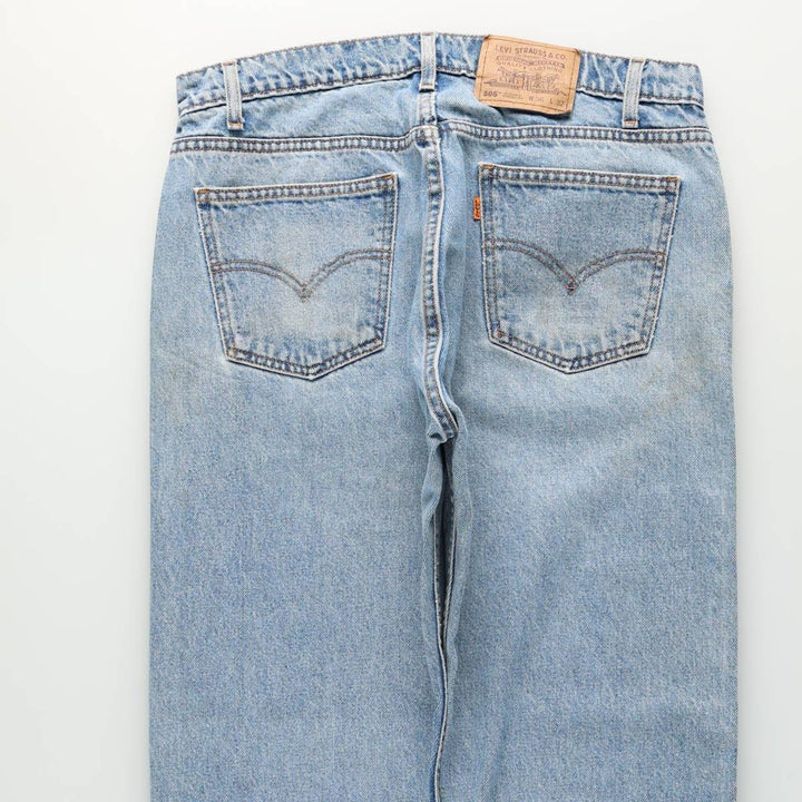 1990'S Levi's 505 Regular Fit Straight Leg Orange Tab Tapered Denim Pants, Made in Chile, Men's W35 (approx.) cotton blue type Vintage Second Hand