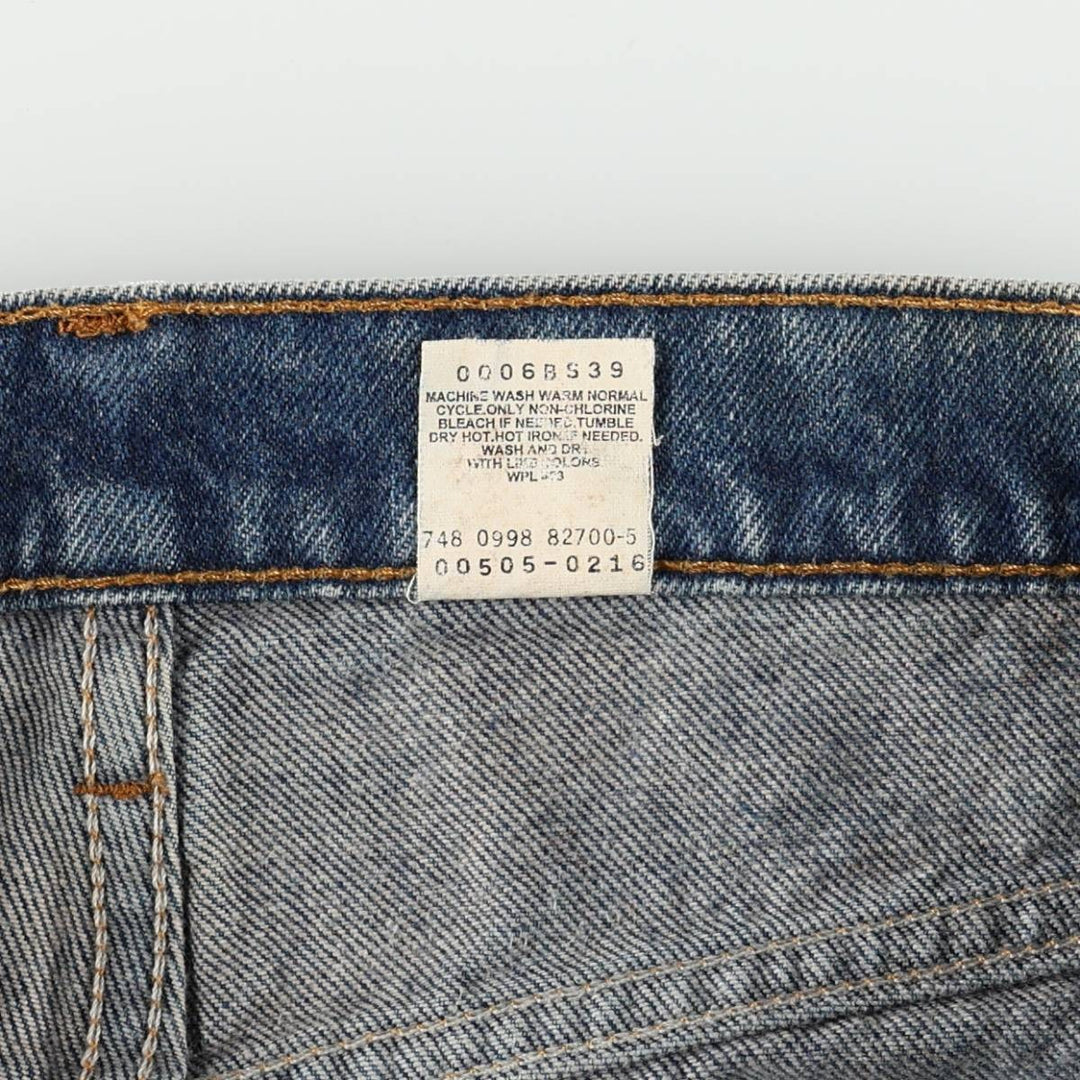 90'S Levi's 505 REGULAR FIT STRAIGHT LEG tapered denim pants for men, size w36, vintage cotton blue type Vintage Second Hand