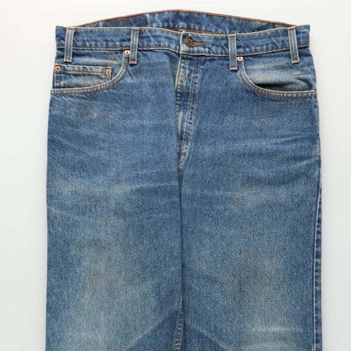 90'S Levi's 505 REGULAR FIT STRAIGHT LEG tapered denim pants for men, size w36, vintage cotton blue type Vintage Second Hand