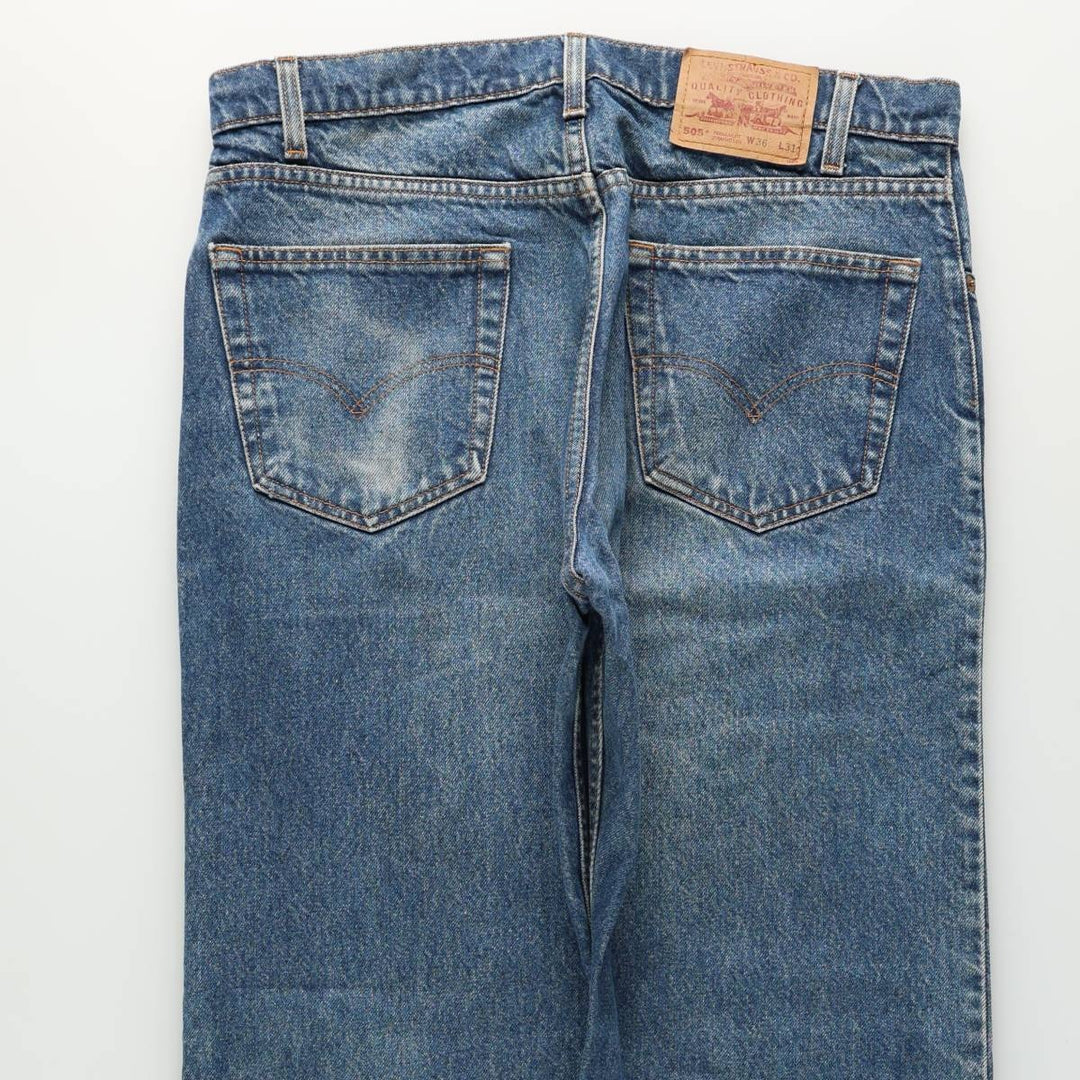 90'S Levi's 505 REGULAR FIT STRAIGHT LEG tapered denim pants for men, size w36, vintage cotton blue type Vintage Second Hand