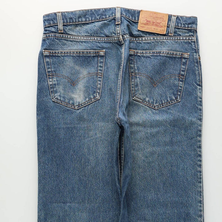 90'S Levi's 505 REGULAR FIT STRAIGHT LEG tapered denim pants for men, size w36, vintage cotton blue type Vintage Second Hand