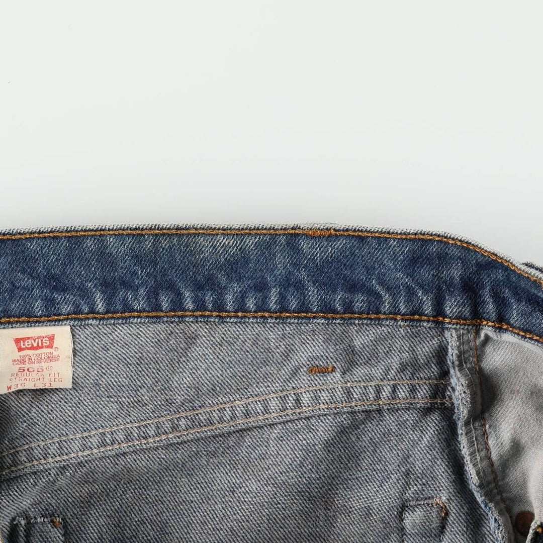 90'S Levi's 505 REGULAR FIT STRAIGHT LEG tapered denim pants for men, size w36, vintage cotton blue type Vintage Second Hand