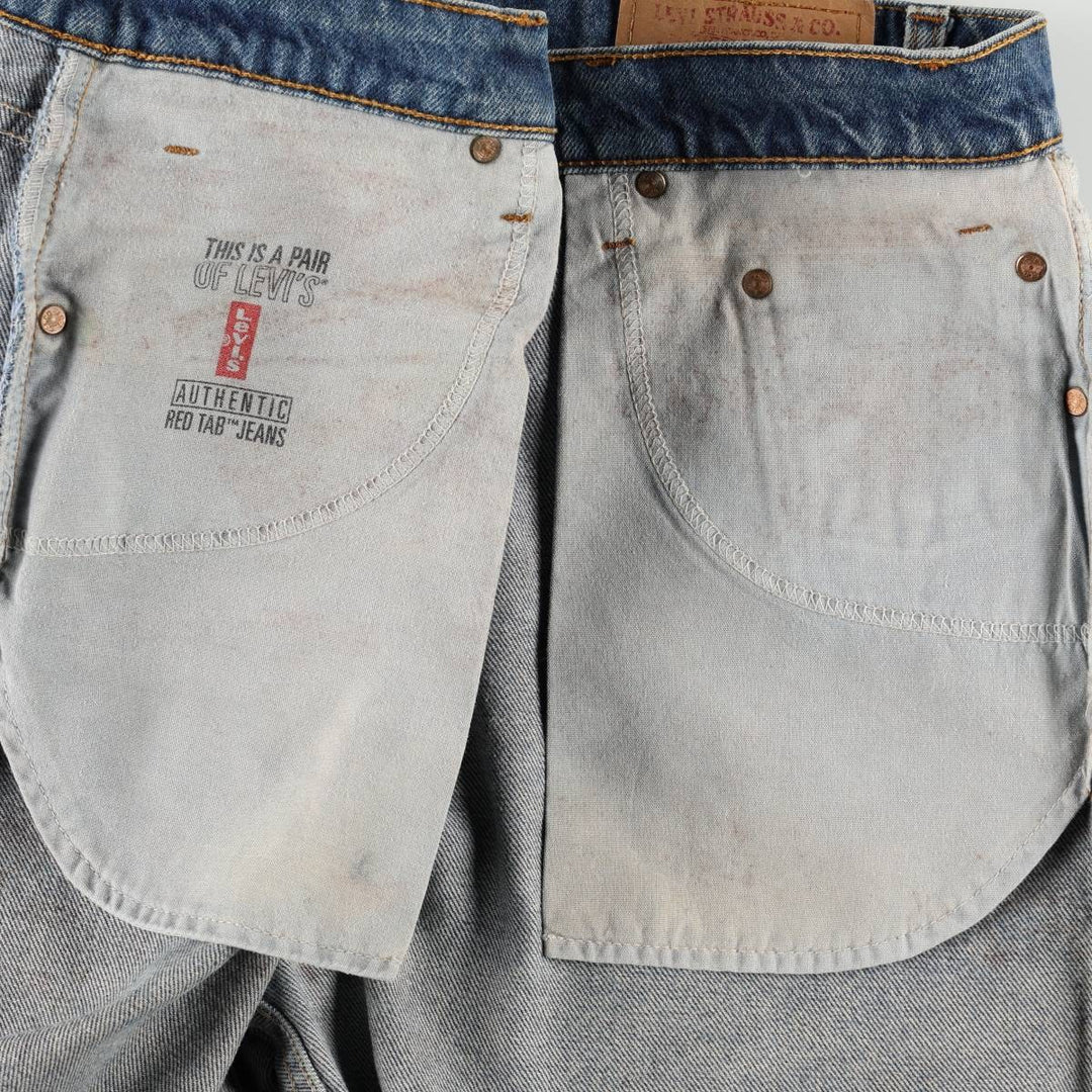 90'S Levi's 505 REGULAR FIT STRAIGHT LEG tapered denim pants for men, size w36, vintage cotton blue type Vintage Second Hand