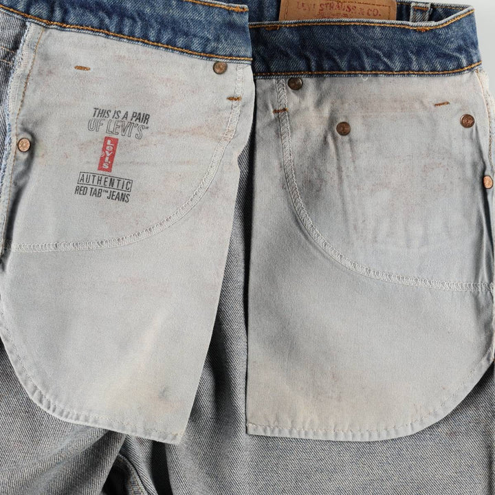 90'S Levi's 505 REGULAR FIT STRAIGHT LEG tapered denim pants for men, size w36, vintage cotton blue type Vintage Second Hand