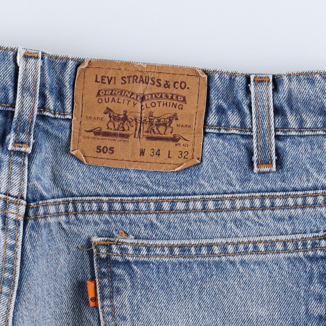 90'S Levi's 505 Tapered Denim Pants Made in USA Men's W32 Vintage cotton blue type Vintage Second Hand