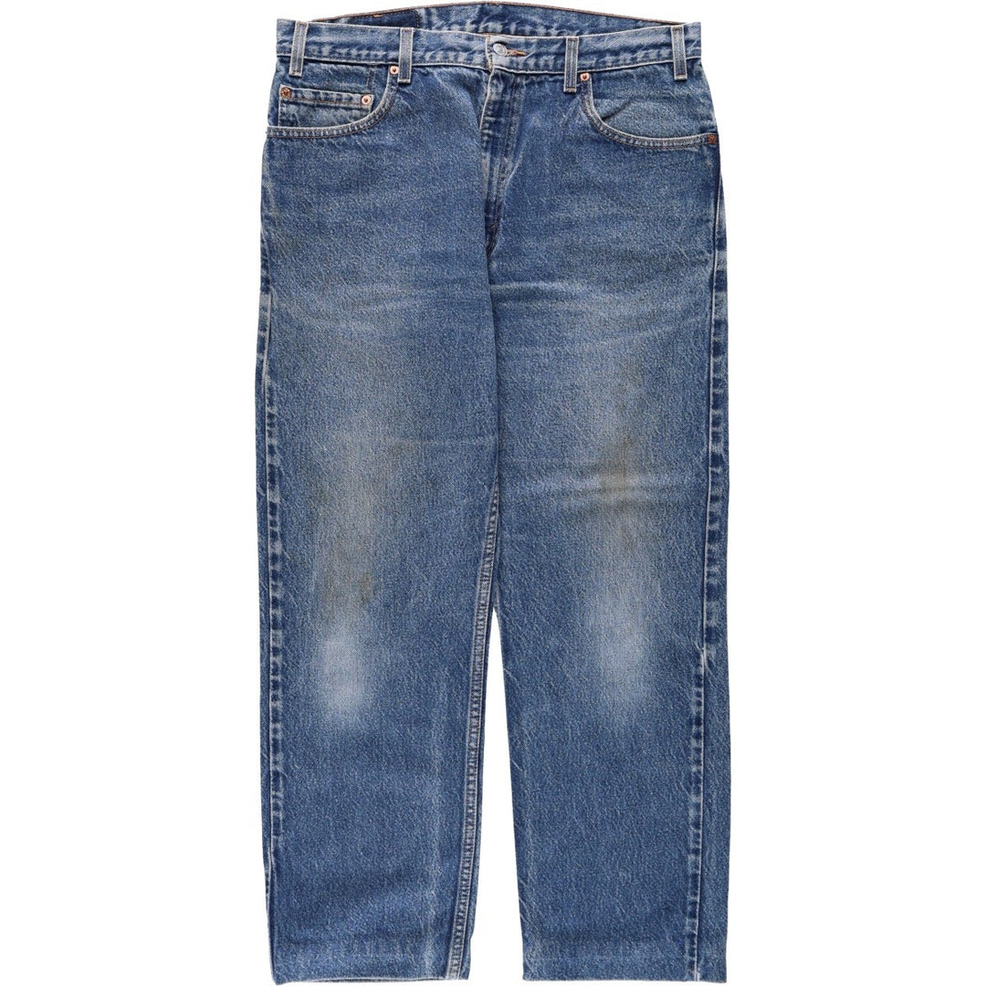 00'S Levi's 505 REGULAR FIT tapered denim pants for men, size w35 cotton blue type Vintage Second Hand