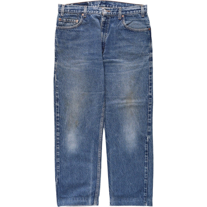 00'S Levi's 505 REGULAR FIT tapered denim pants for men, size w35 cotton blue type Vintage Second Hand