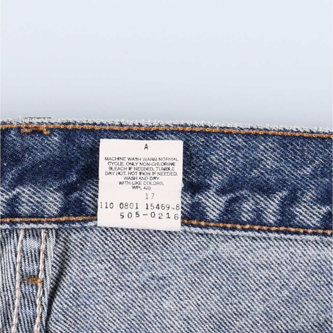 00'S Levi's 505 REGULAR FIT tapered denim pants for men, size w35 cotton blue type Vintage Second Hand